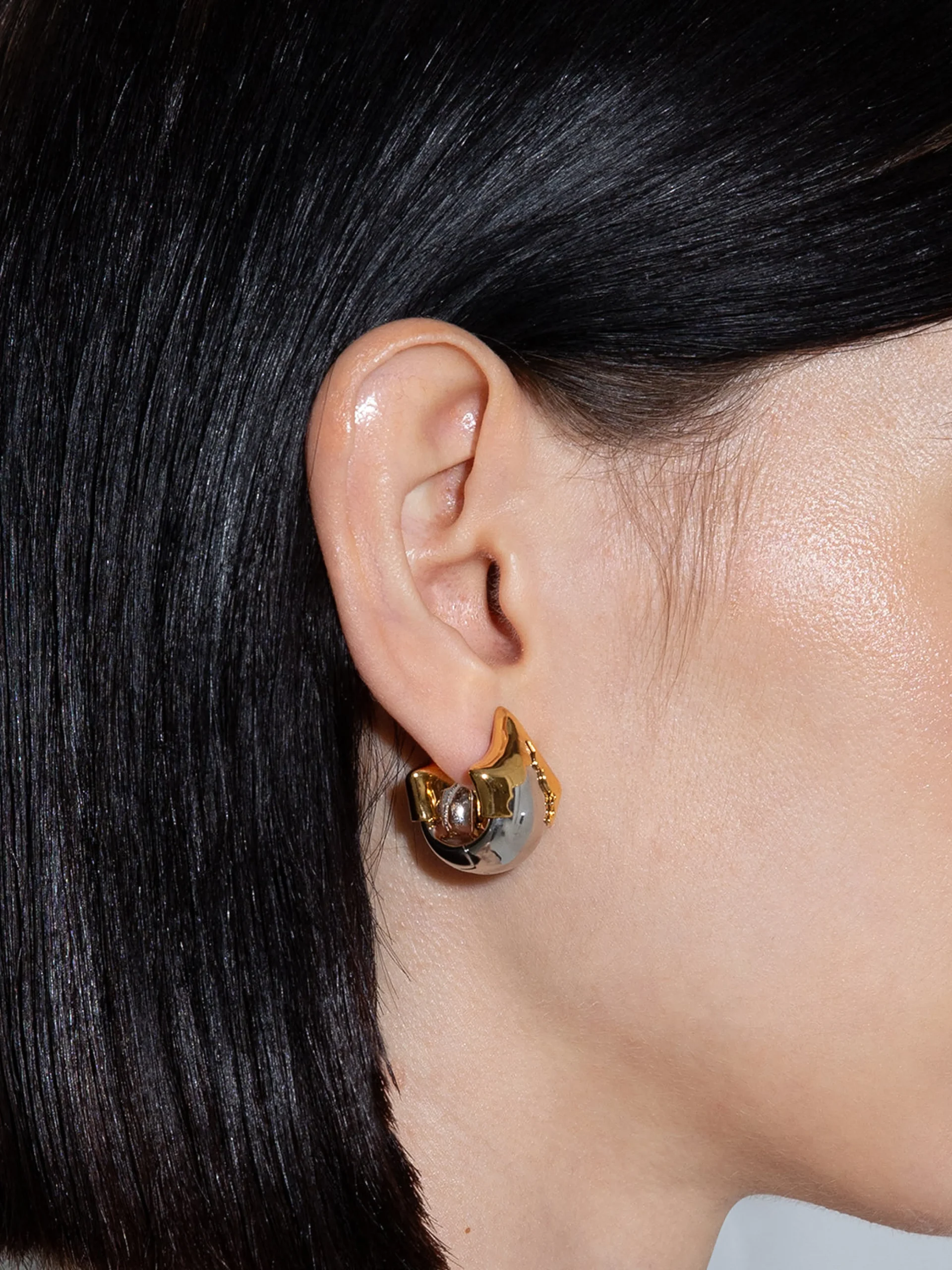 August Palladium and 18kt Gold-Plated Earrings