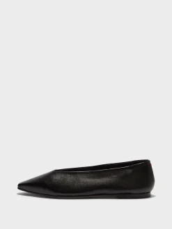 Betty Leather Square-Toe Ballet Flats
