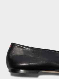 Betty Leather Square-Toe Ballet Flats