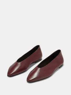 Betty Leather Square-Toe Ballet Flats
