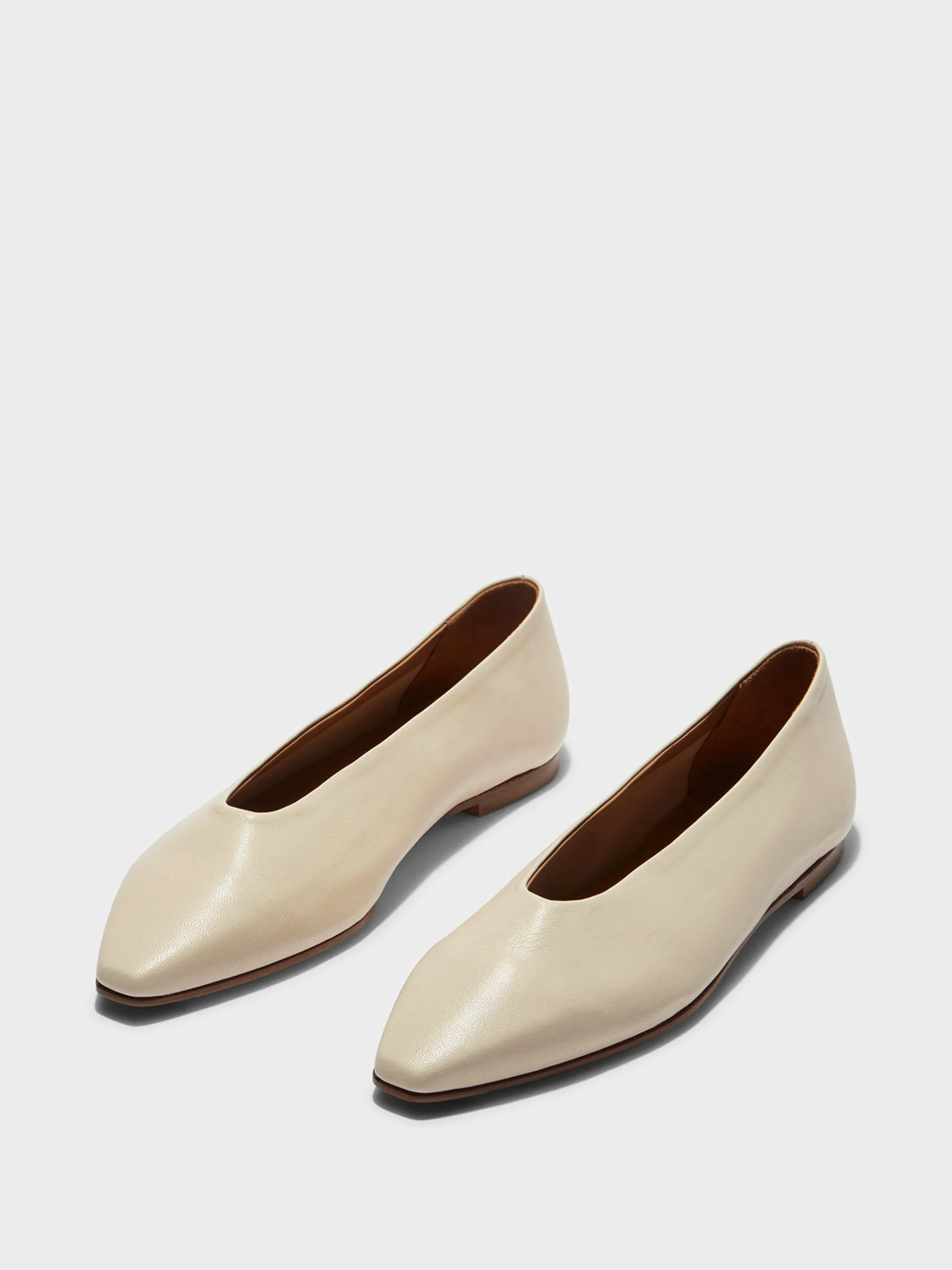 Betty Leather Square-Toe Ballet Flats