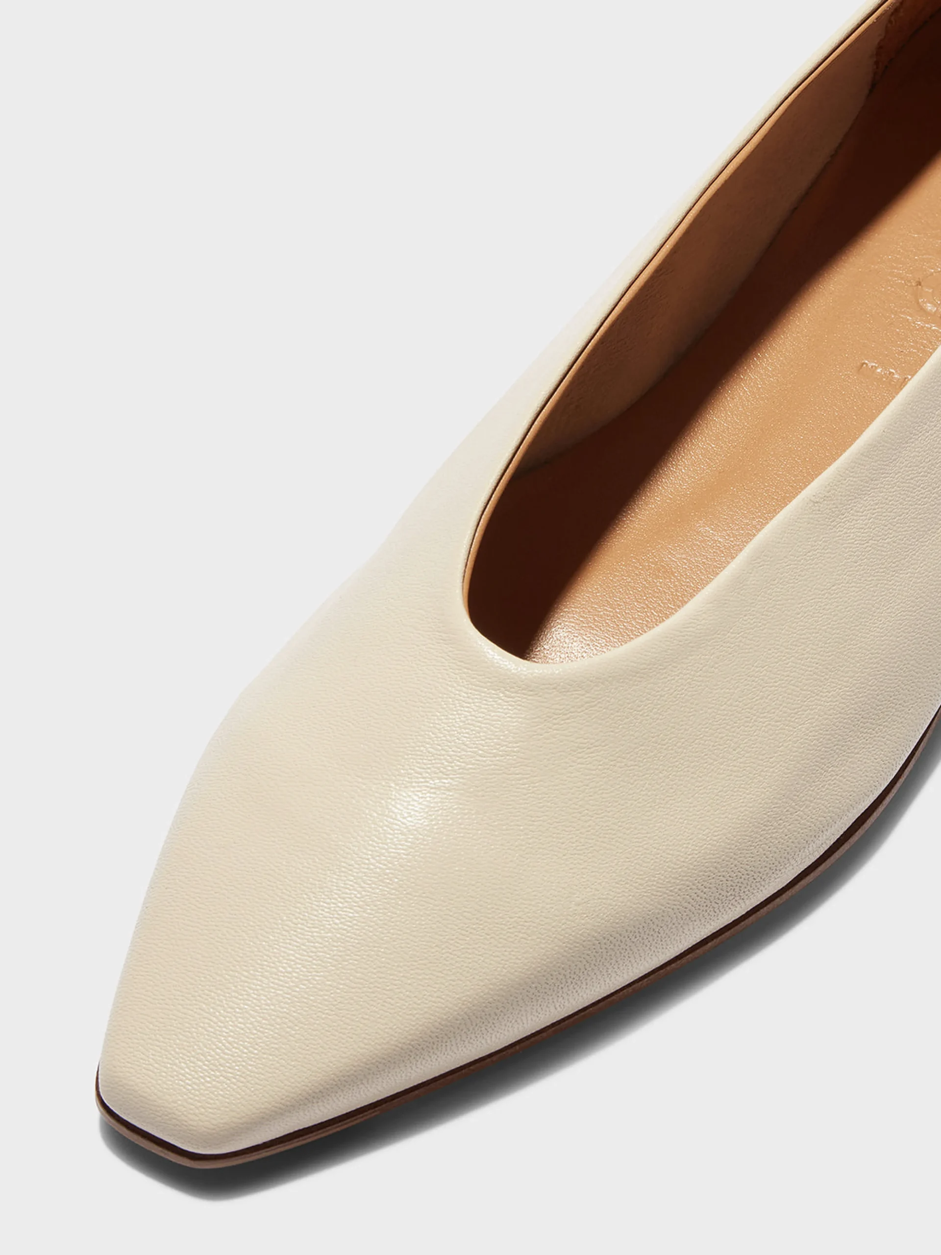 Betty Leather Square-Toe Ballet Flats