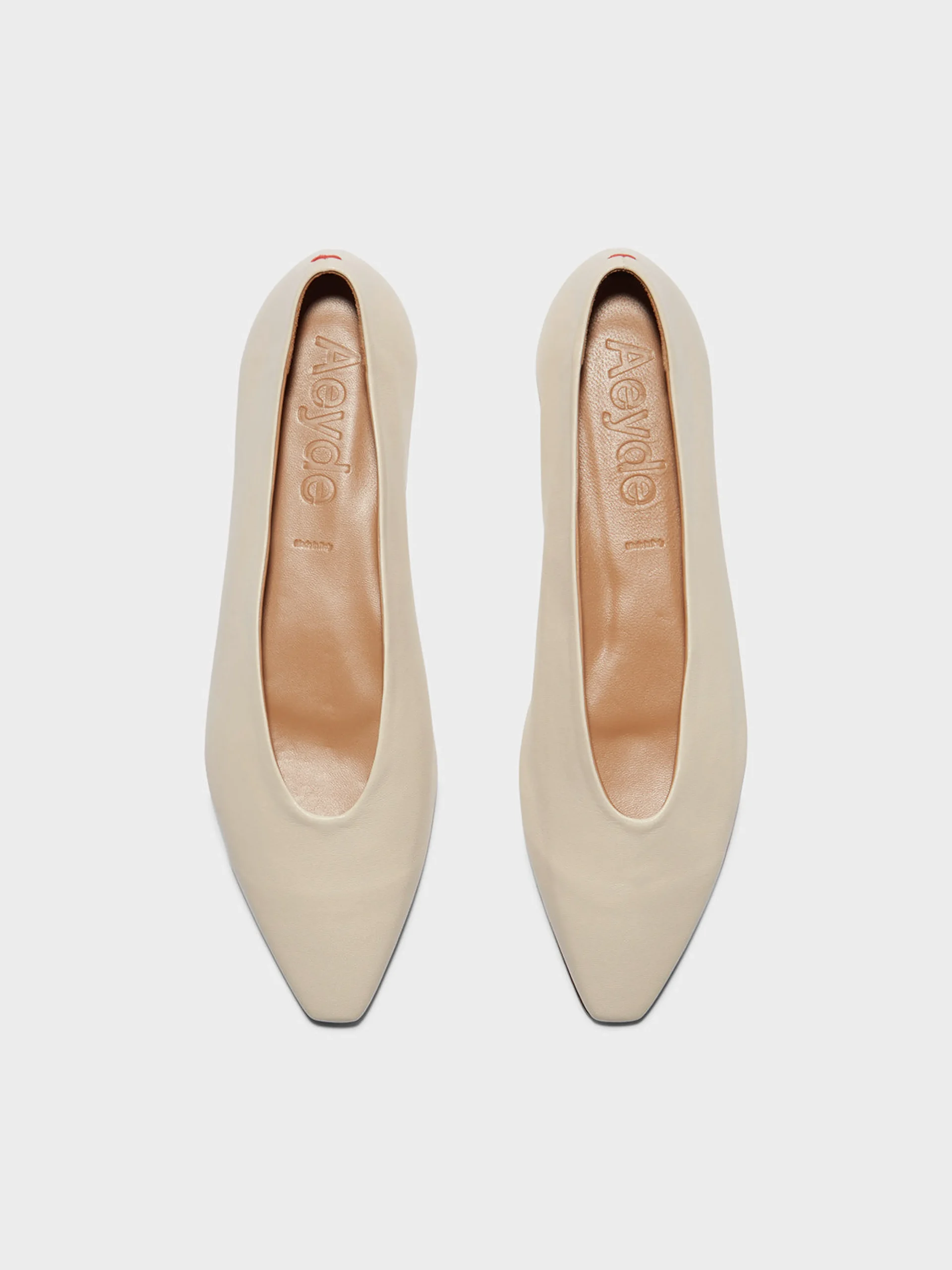 Betty Leather Square-Toe Ballet Flats