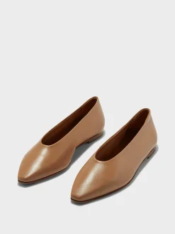 Betty Leather Square-Toe Ballet Flats