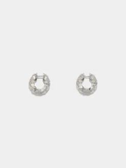 Cooper Medium Palladium-Plated Hoop Earrings