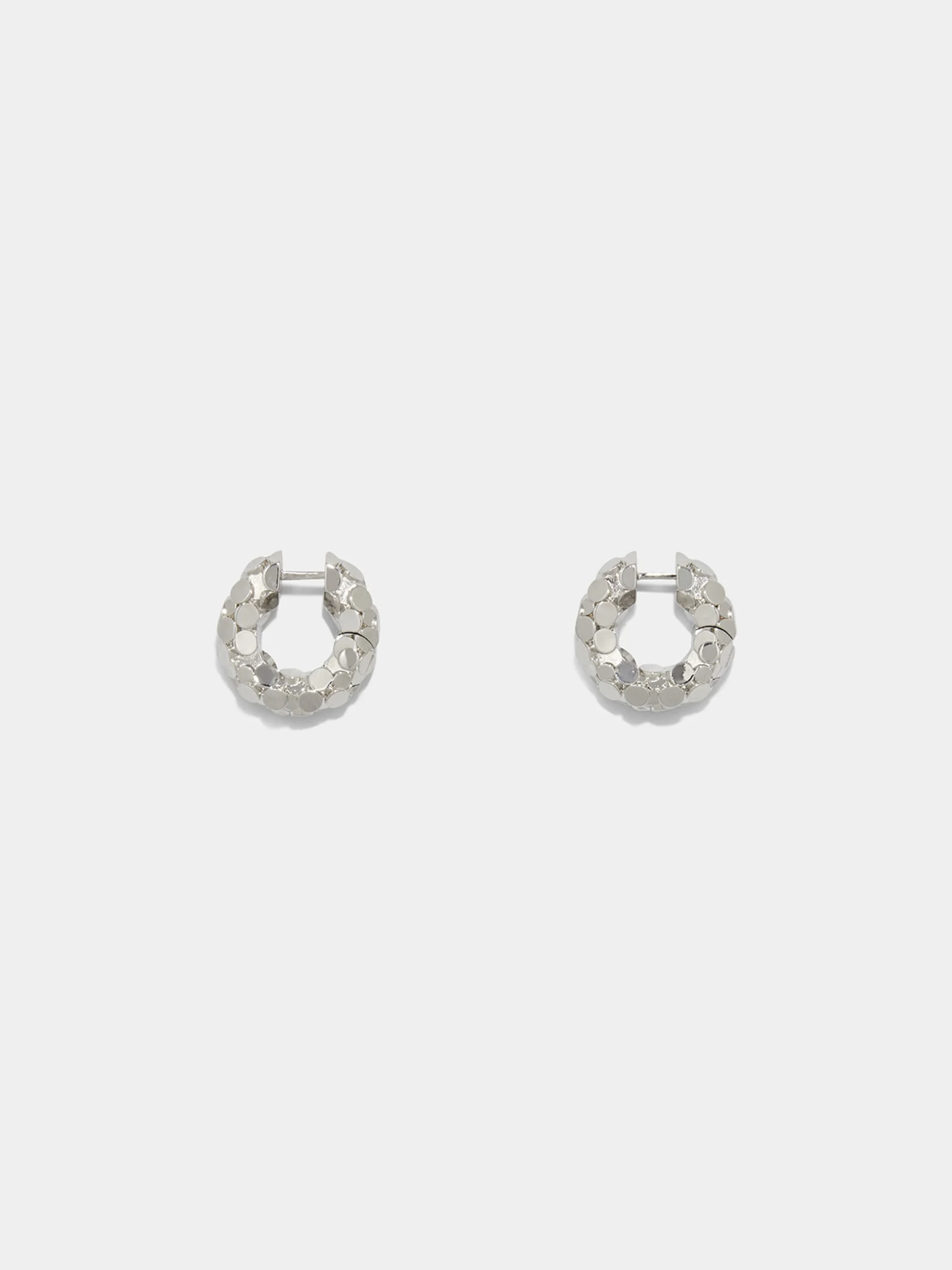 Cooper Medium Palladium-Plated Hoop Earrings