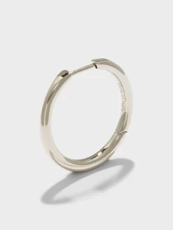 Elona Medium Palladium-Plated Hoop Earrings