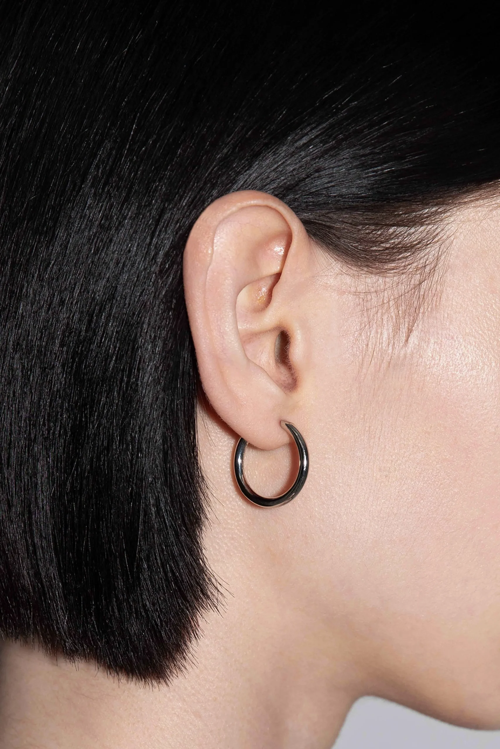 Elona Medium Palladium-Plated Hoop Earrings