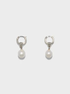 Elvin Pearl and Palladium-Plated Earrings