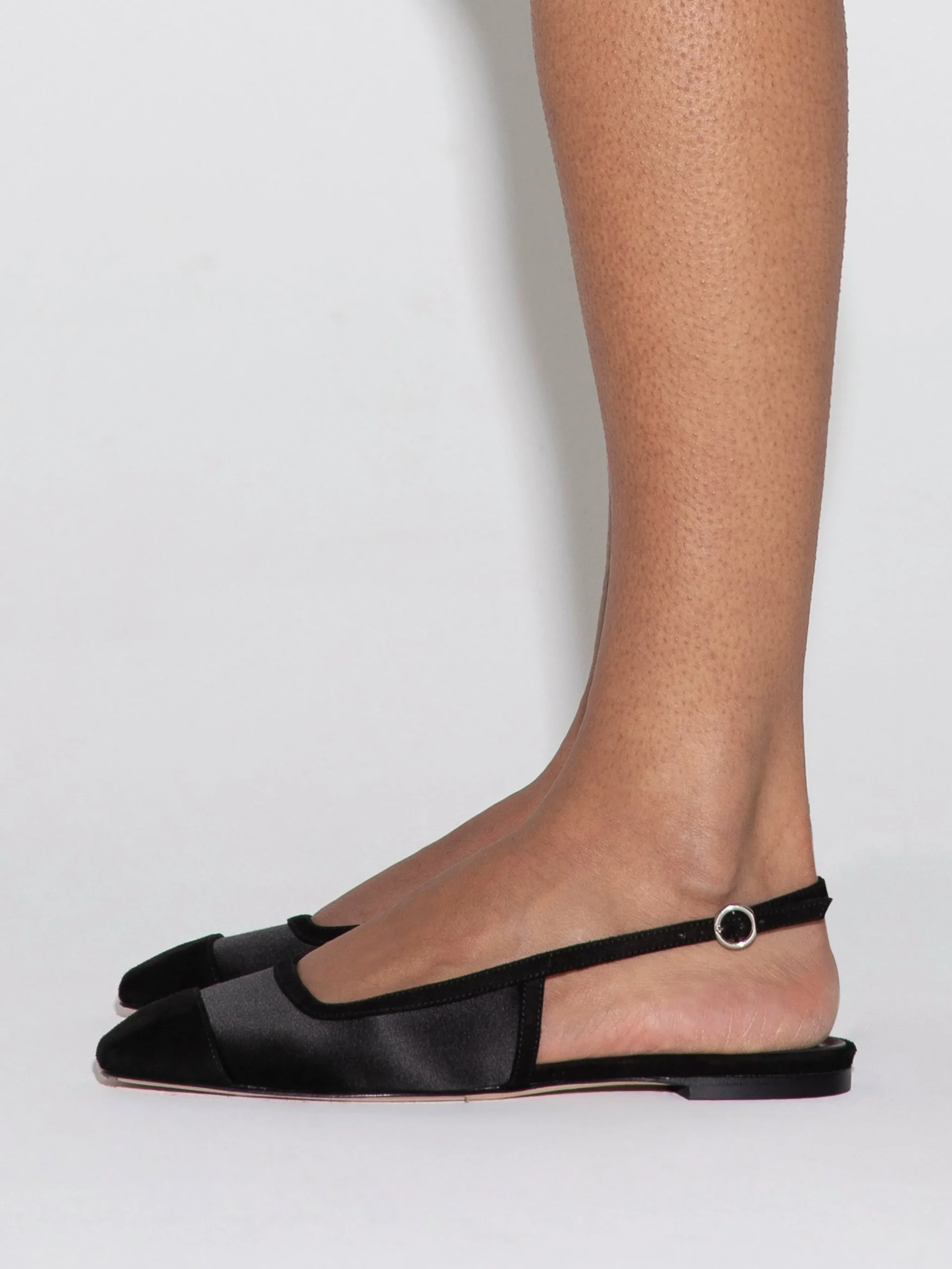 Geraldine Satin Toe-Cap Slingback