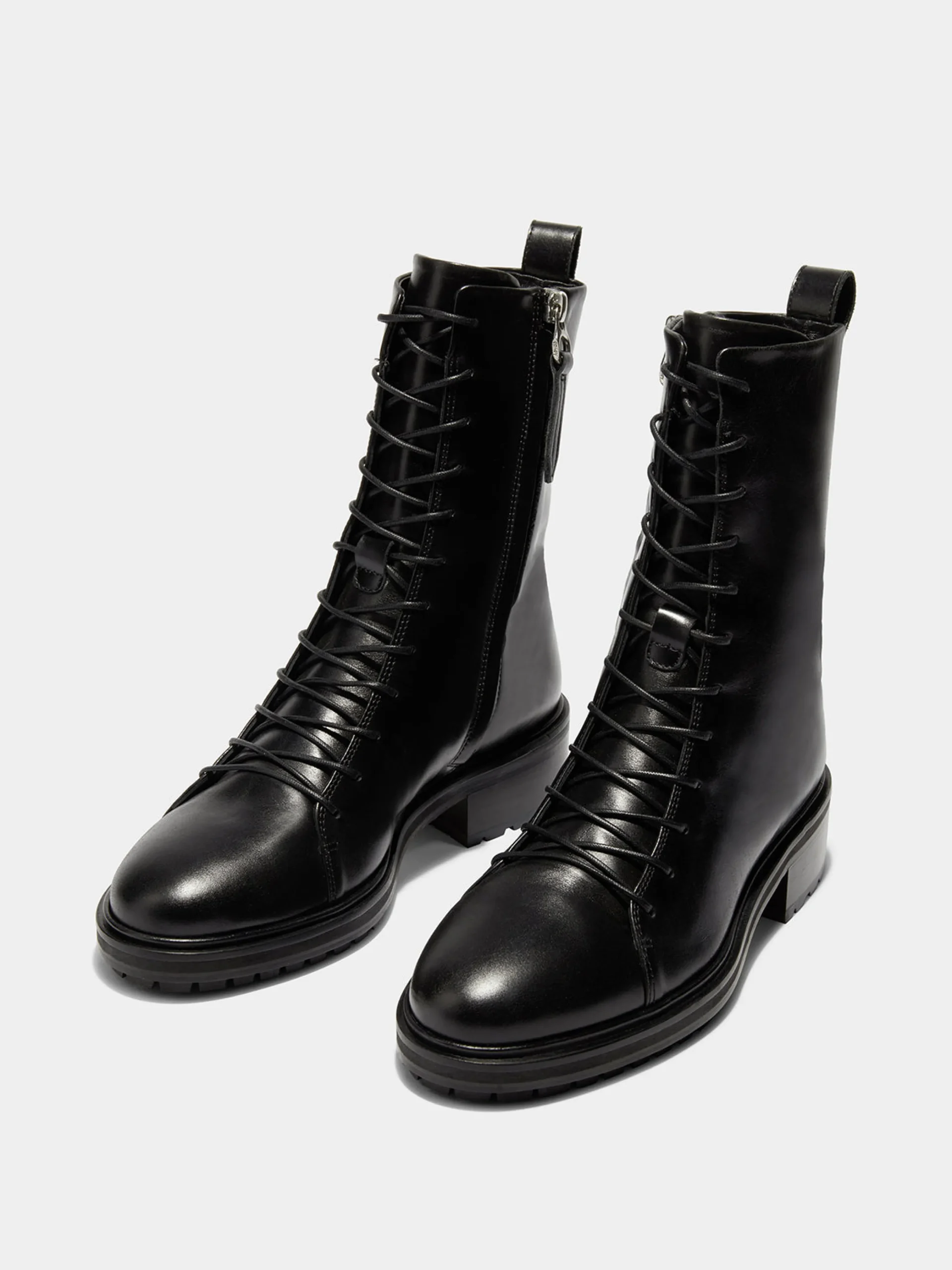 Isa Leather Lace-Up Ankle Boots