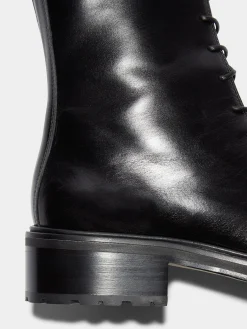 Isa Leather Lace-Up Ankle Boots