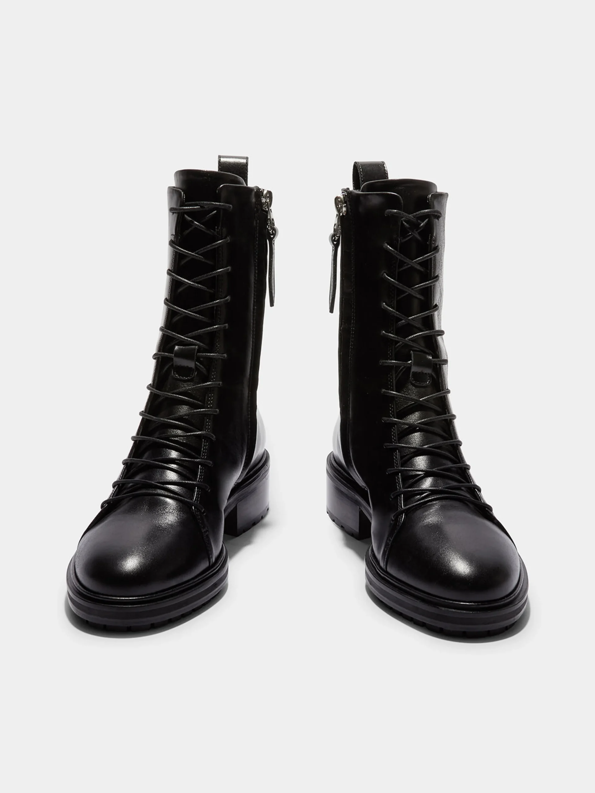 Isa Leather Lace-Up Ankle Boots