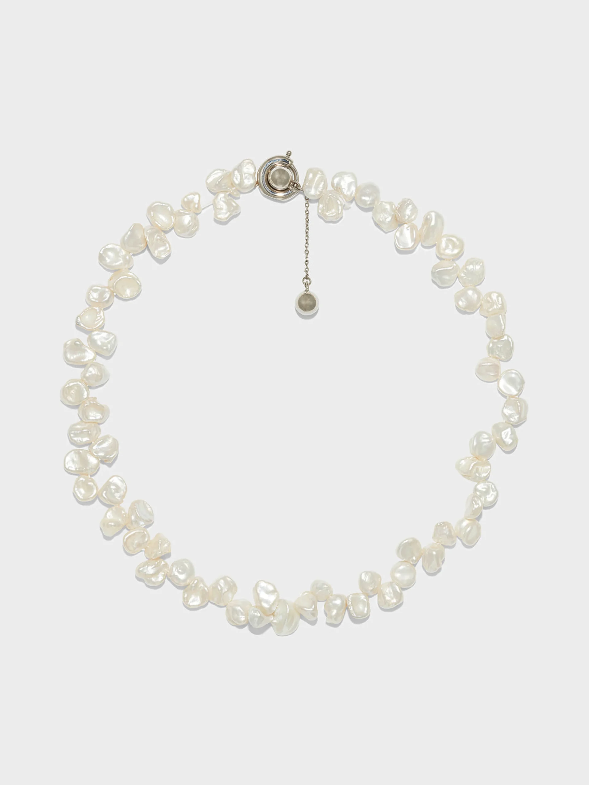 Joss Pearl and Palladium-Plated Necklace