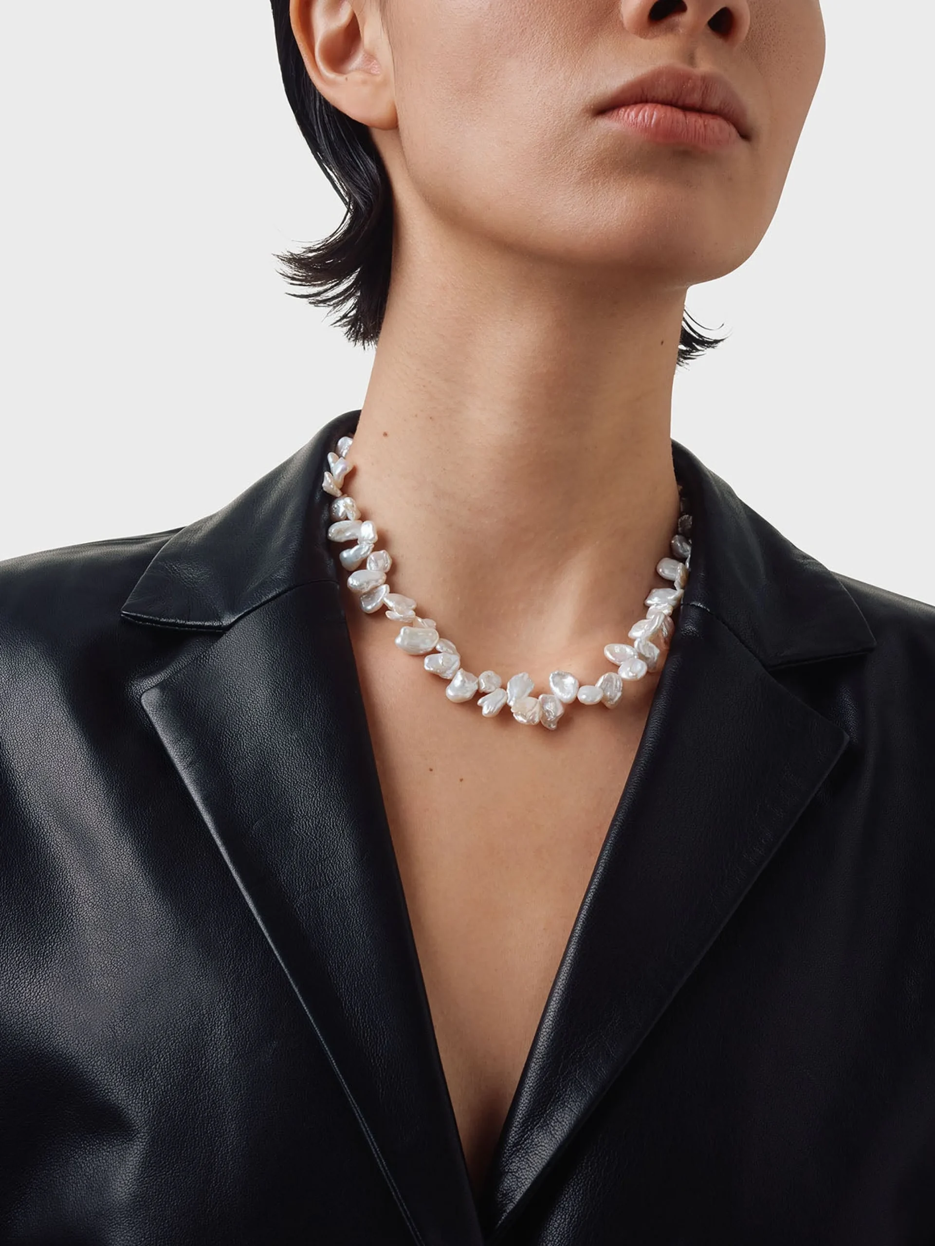 Joss Pearl and Palladium-Plated Necklace
