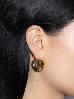 Junior Medium 18kt Gold and Palladium-Plated Earrings