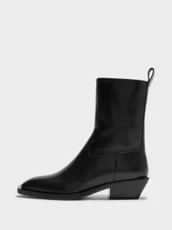 Luis Leather Cowboy Ankle Boots