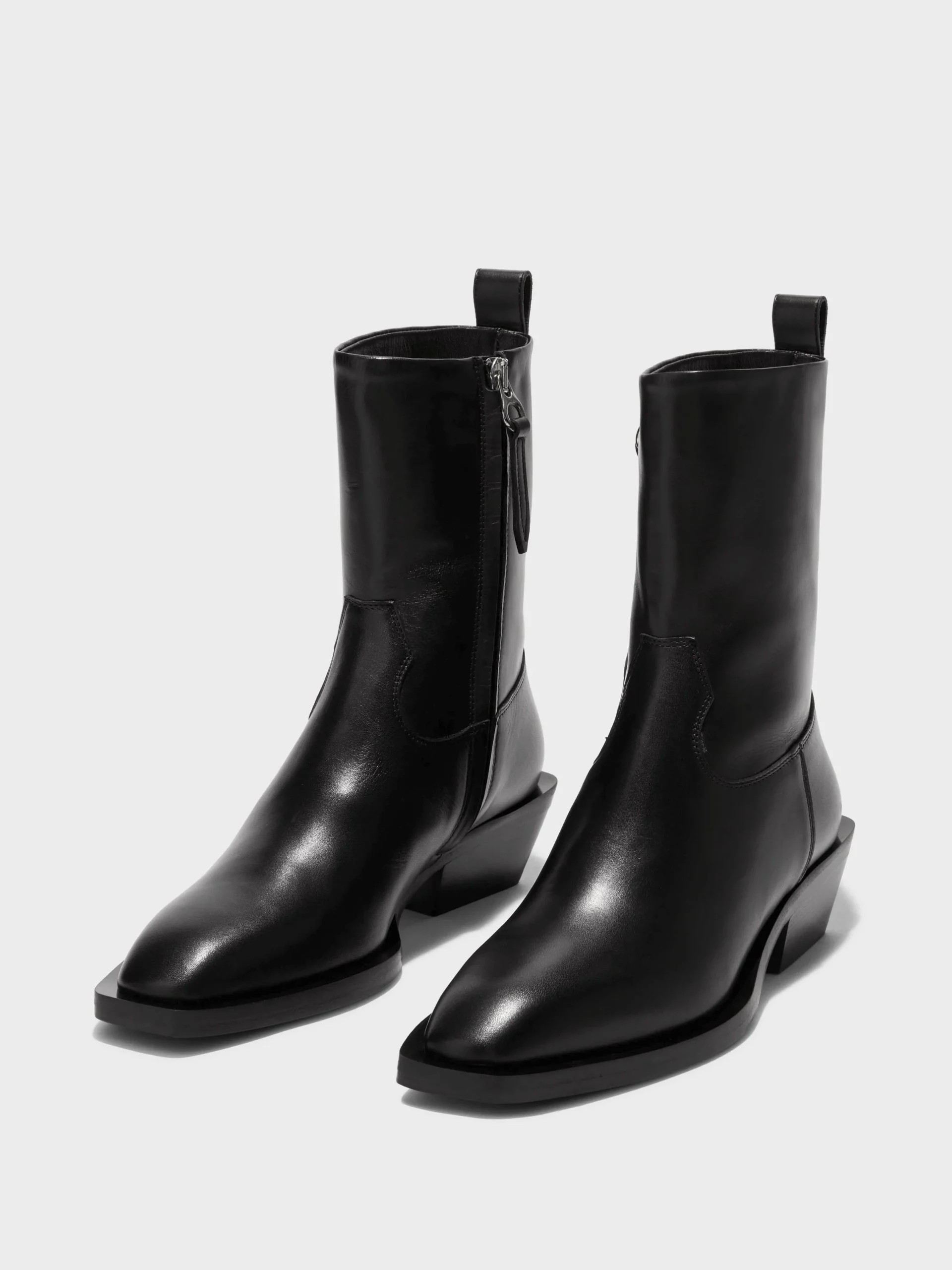 Luis Leather Cowboy Ankle Boots