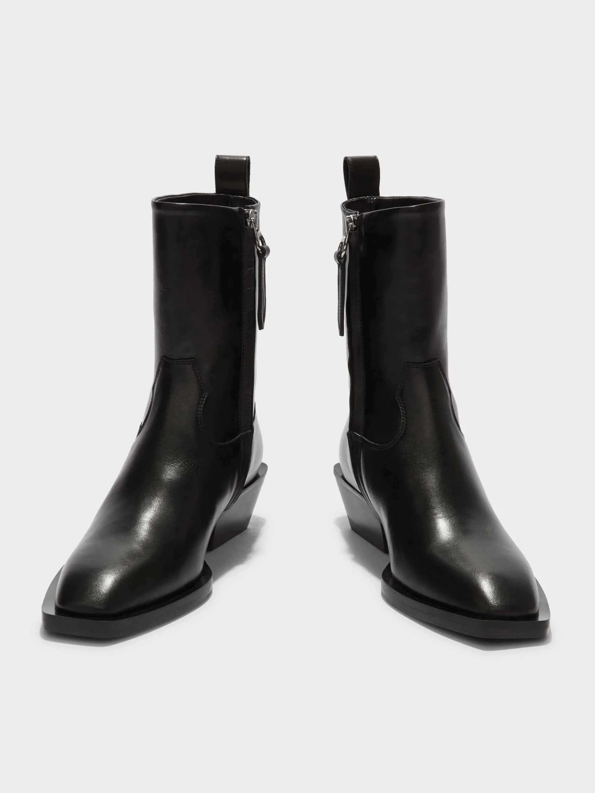 Luis Leather Cowboy Ankle Boots