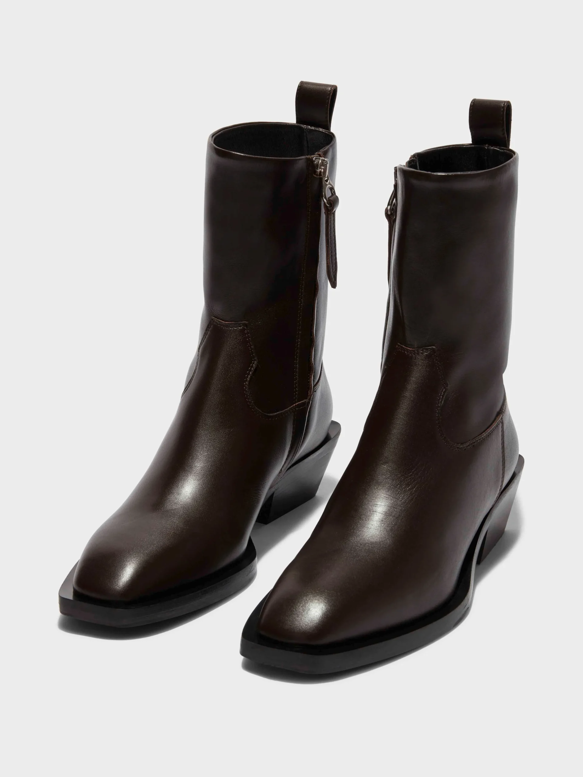 Luis Leather Cowboy Ankle Boots