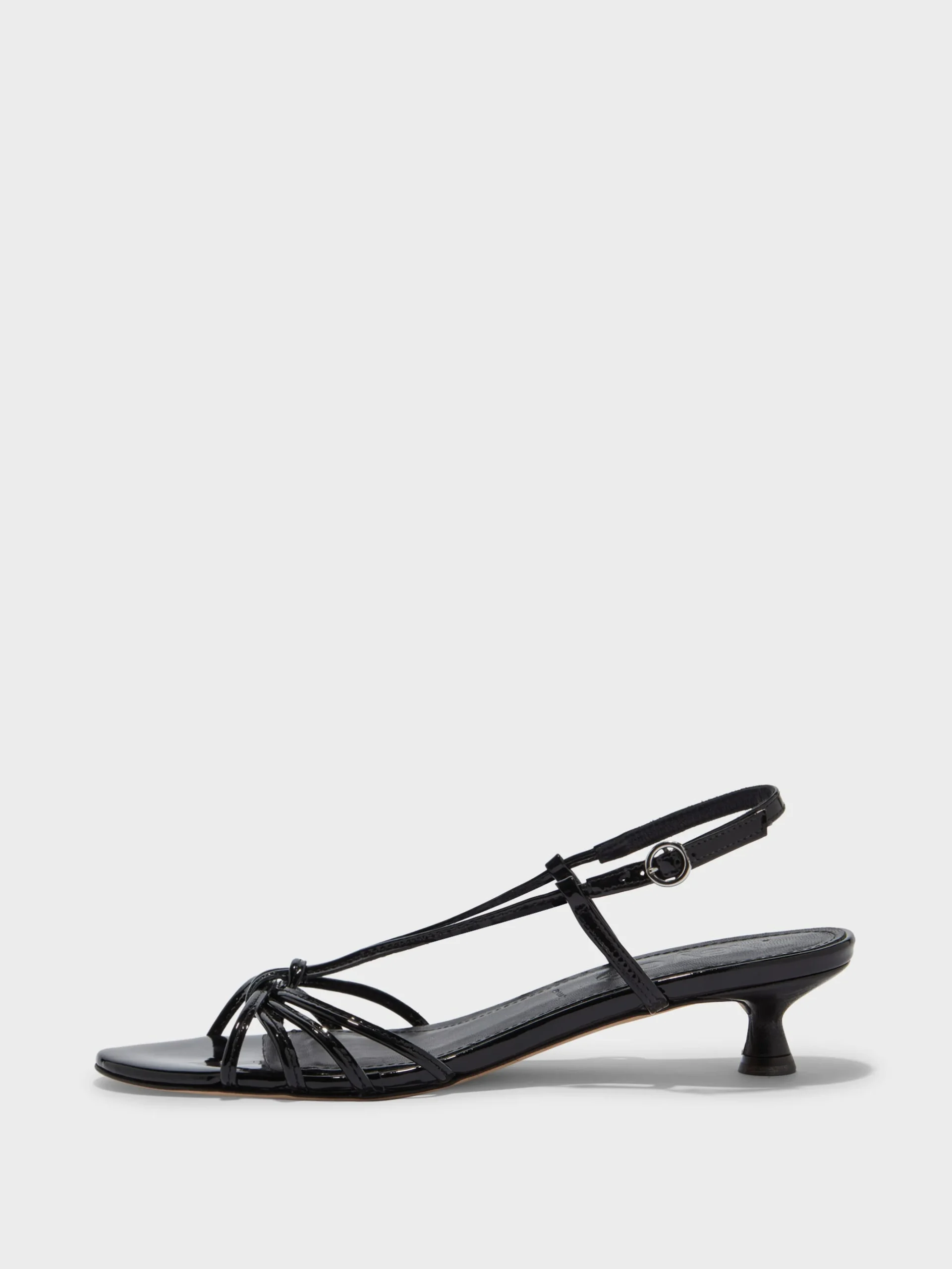 Rhonda Leather Kitten-Heel Sandals