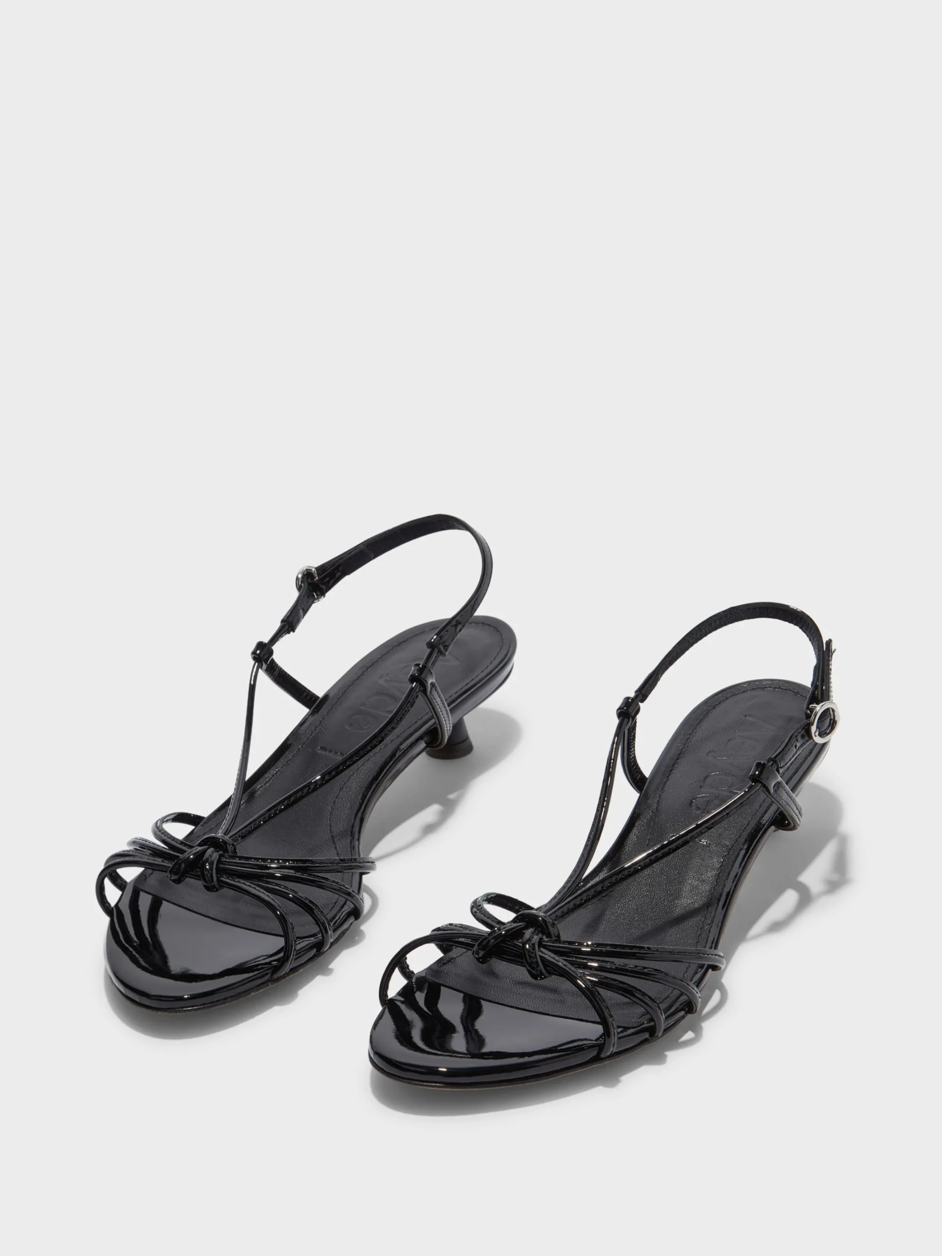 Rhonda Leather Kitten-Heel Sandals