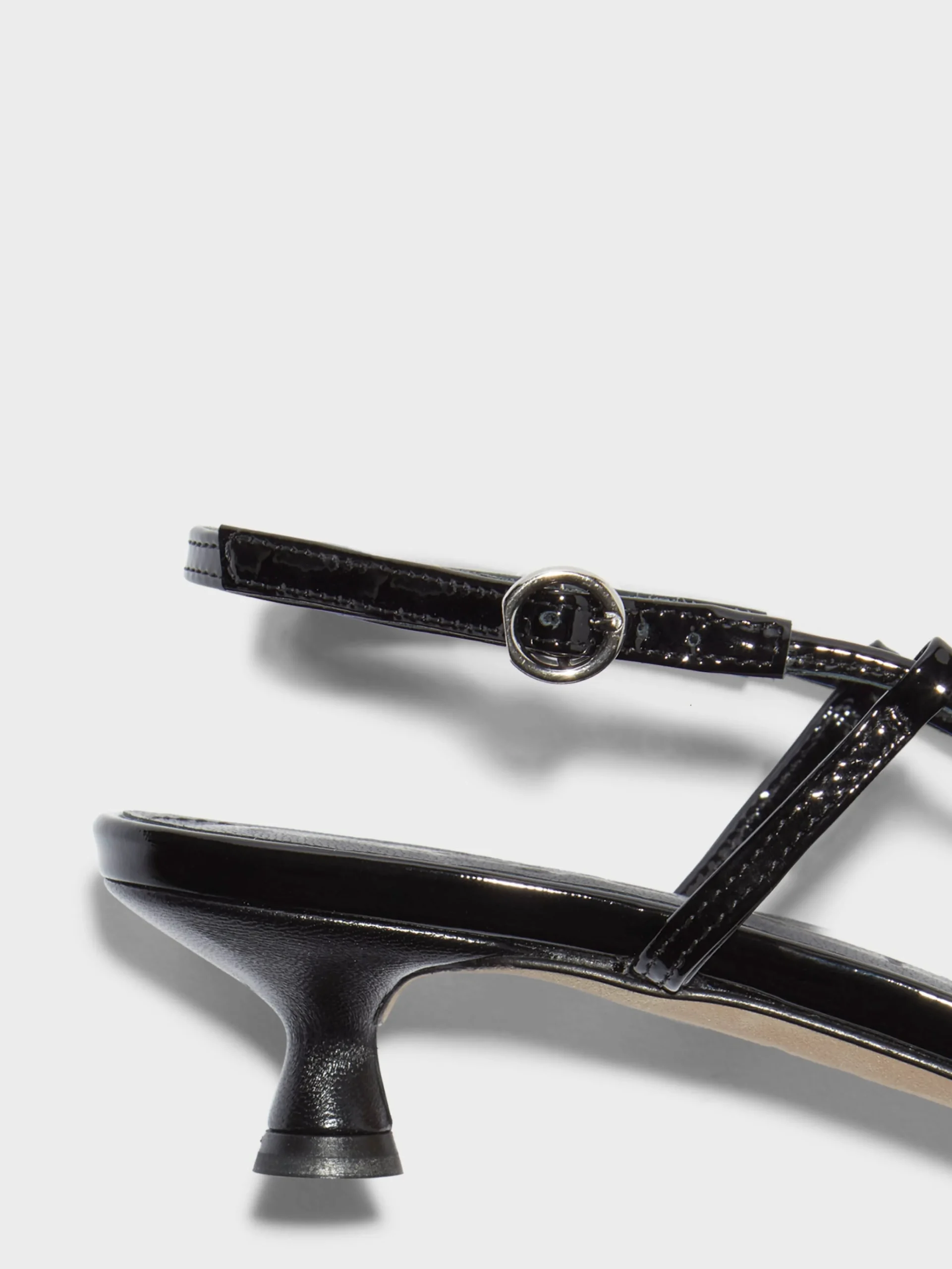 Rhonda Leather Kitten-Heel Sandals