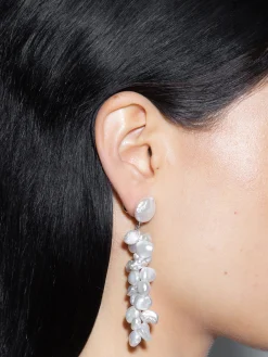 Rudi Pearl and Palladium-Plated Drop Earrings