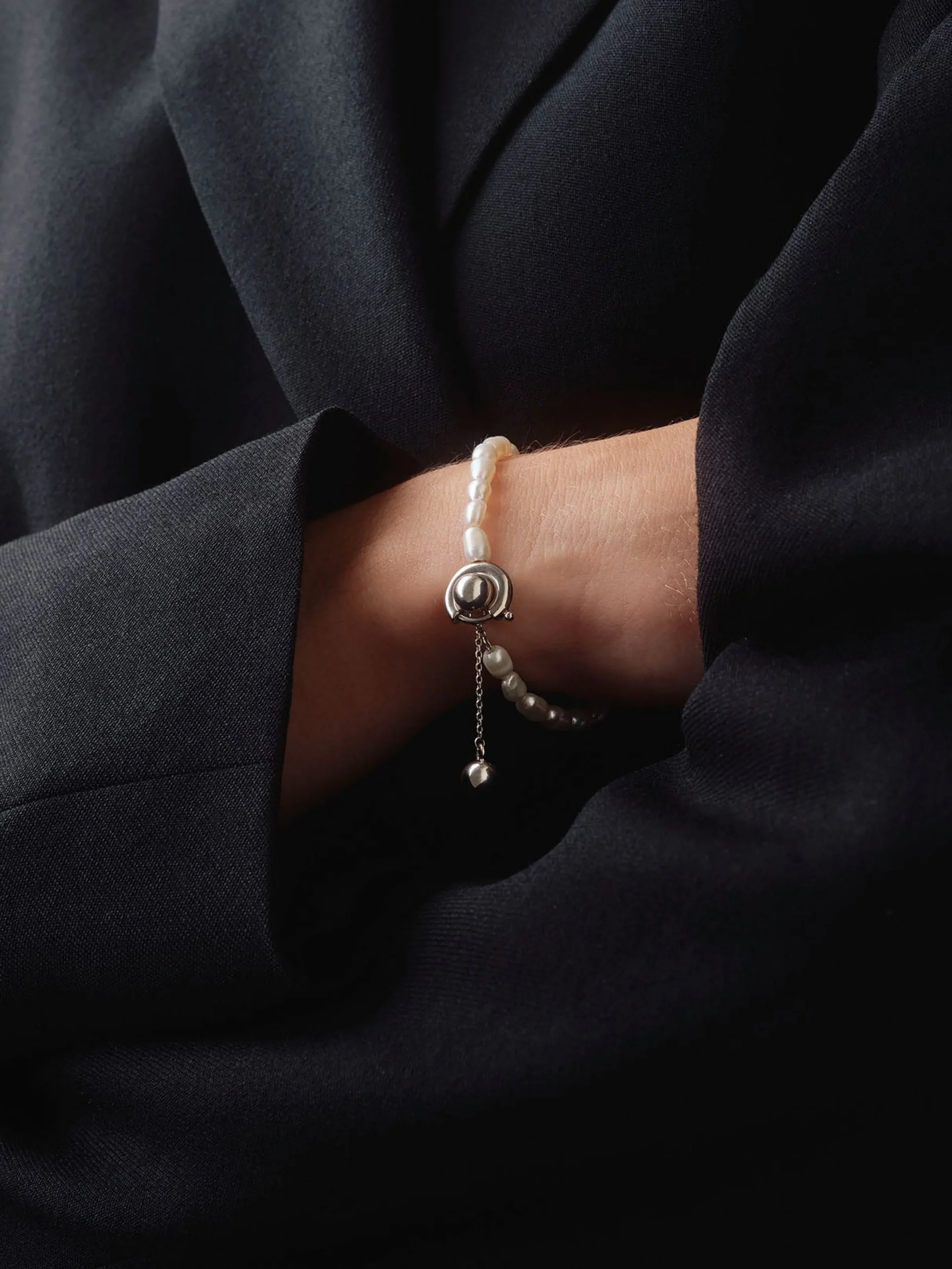 Seth Pearl and Palladium-Plated Bracelet