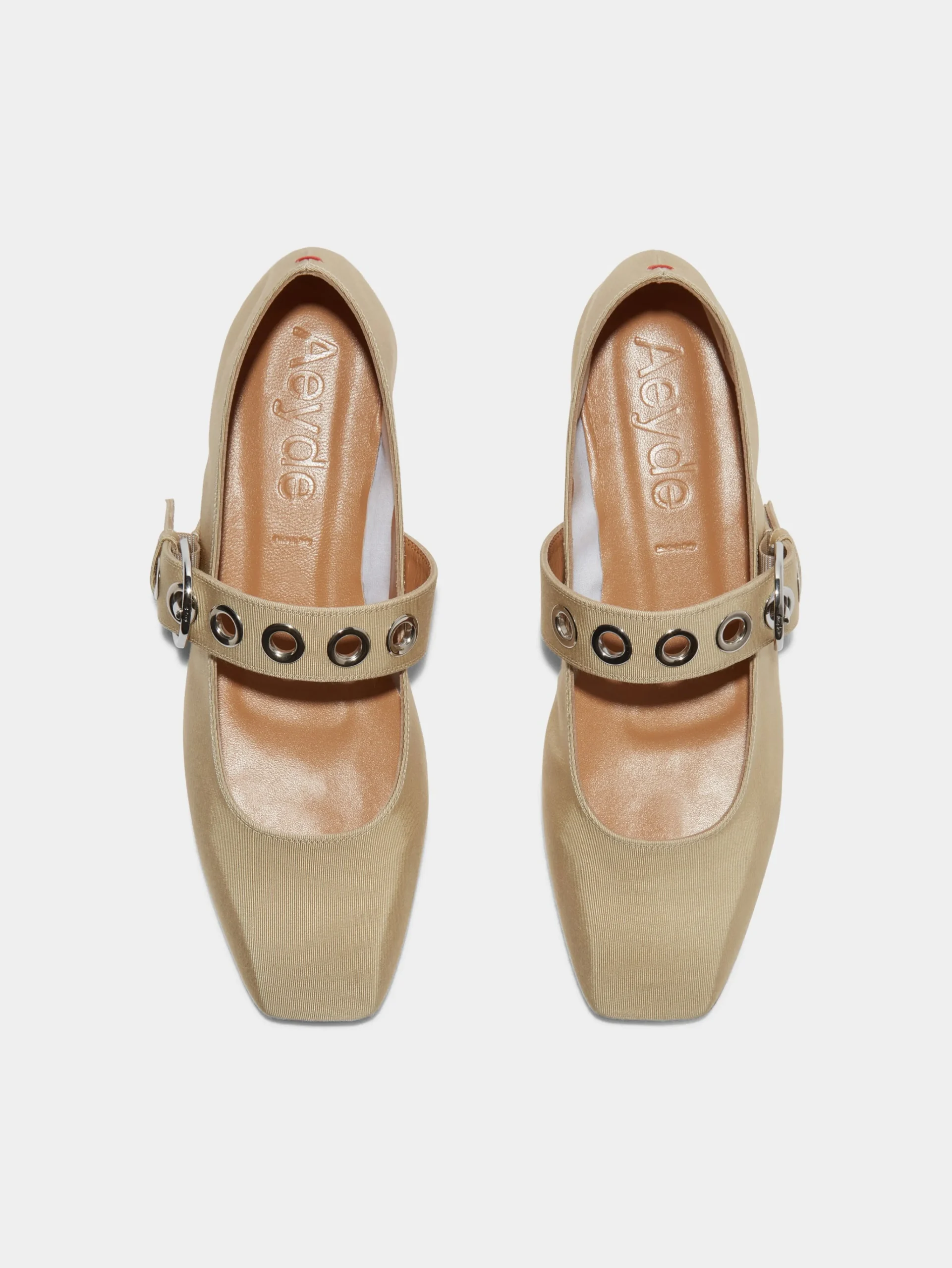 Uma Eyelet Grosgrain Mary-Jane Flats