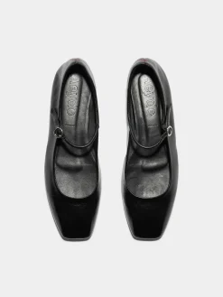Uma Leather Mary-Jane Flats