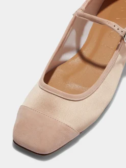 Uma Satin Toe-Cap Mary-Jane Flats